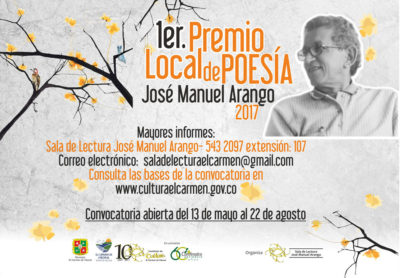Premio poesía local en El Carmen de Viboral