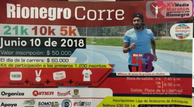 Este 10 de junio 5 Media Maratón Rionegro