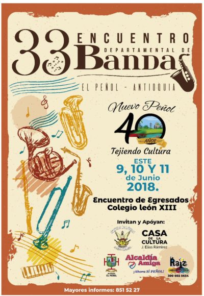 El Peñol anfitrión del  encuentro departamental de bandas musicales